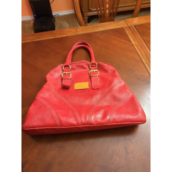 GUIA’S Large Made in Italy Leather Red Bag - Picture 3 of 16